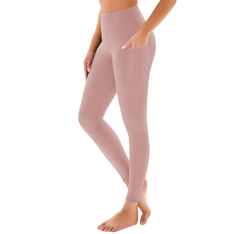 Yoga-Leggings mit hoher Taille, Verstärkung am Gesäß, Bauchkontrolle und Seitentasche