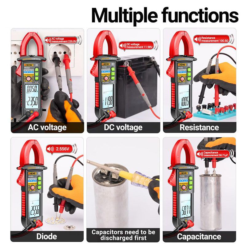 Intelligentes sprachgesteuertes Klemm-Multimeter-Testgerät