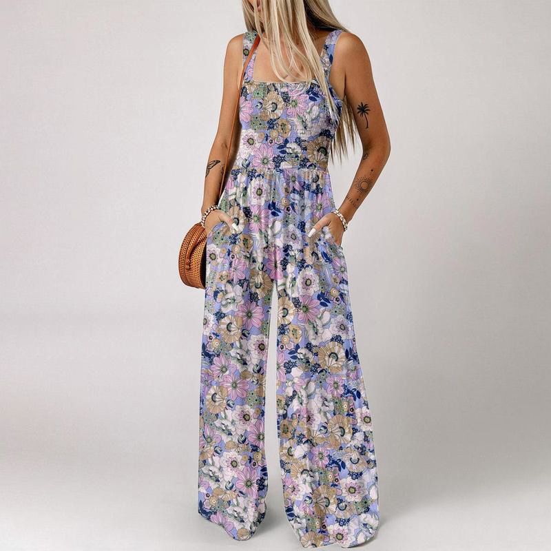🏖️LAST DAY SALE: ONLY 19.99€!!🌼Women’s Casual Print Sleeveless Overalls Jumpsuits
