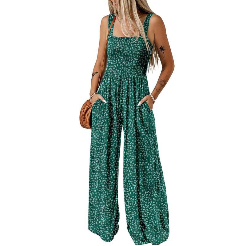 🏖️LAST DAY SALE: ONLY 19.99€!!🌼Women’s Casual Print Sleeveless Overalls Jumpsuits