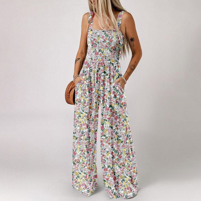 🏖️LAST DAY SALE: ONLY 19.99€!!🌼Women’s Casual Print Sleeveless Overalls Jumpsuits
