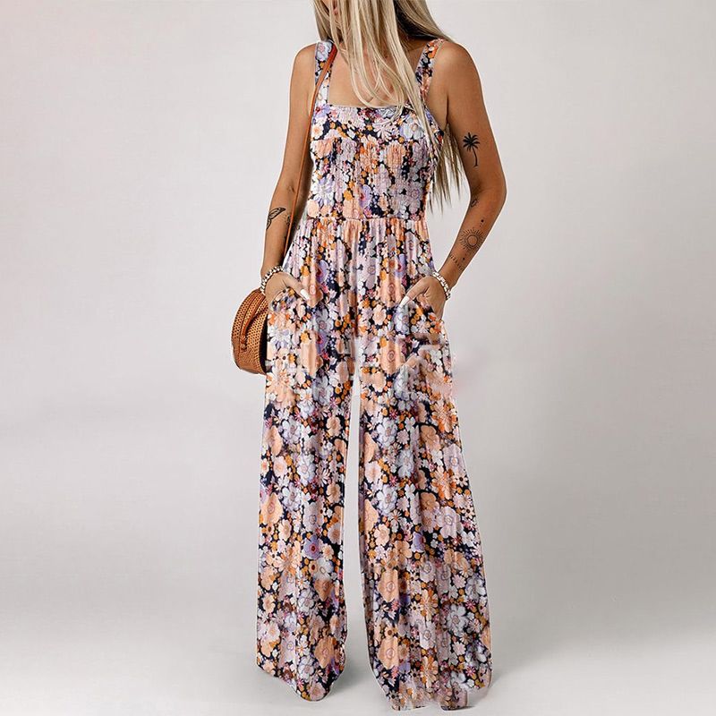 🏖️LAST DAY SALE: ONLY 19.99€!!🌼Women’s Casual Print Sleeveless Overalls Jumpsuits