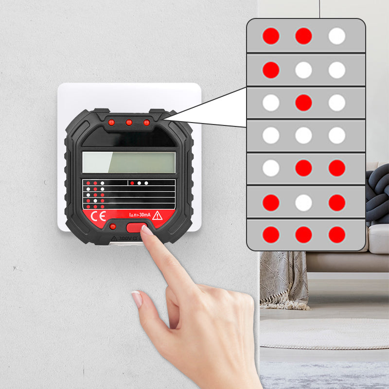 ⏳Zeitlich begrenztes Angebot⏳ Digitaler Steckdosentester, EU-Ausführung – batterielos, LCD mit grüner/roter Anzeige, 90–250 V AC und RCD-Testfunktion