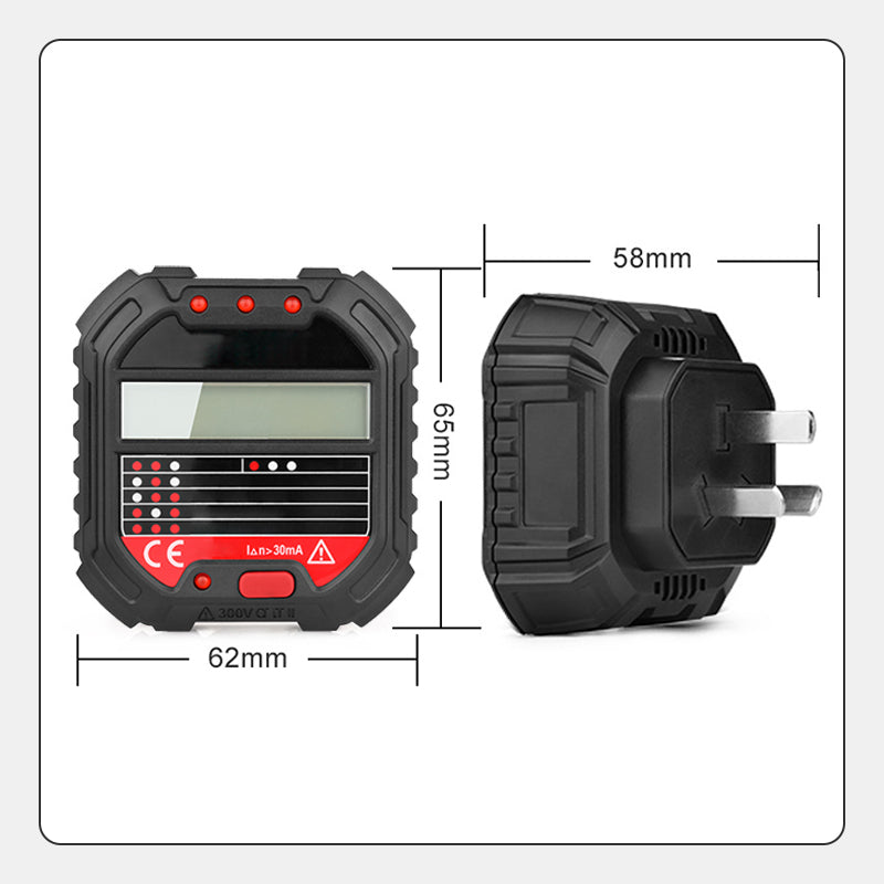 ⏳Zeitlich begrenztes Angebot⏳ Digitaler Steckdosentester, EU-Ausführung – batterielos, LCD mit grüner/roter Anzeige, 90–250 V AC und RCD-Testfunktion