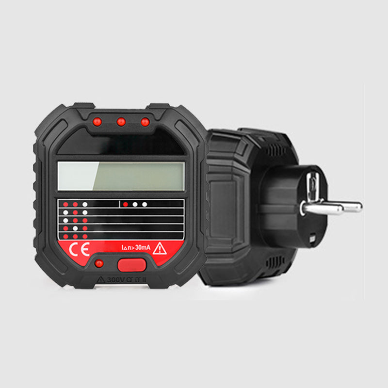 ⏳Zeitlich begrenztes Angebot⏳ Digitaler Steckdosentester, EU-Ausführung – batterielos, LCD mit grüner/roter Anzeige, 90–250 V AC und RCD-Testfunktion