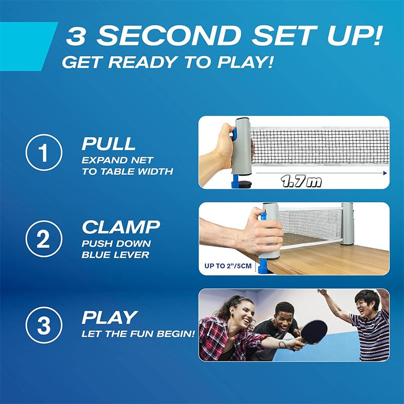 Ausziehbares, tragbares Tischtennisnetz