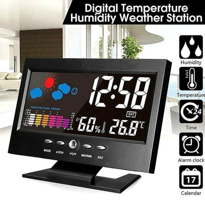 ✨⏰ Letzter Tag der Aktion 80 % 🔥 Digitaler LED-Temperatur- und Luftfeuchtigkeitsmesser Wettervorhersage LED-Zähler Wecker