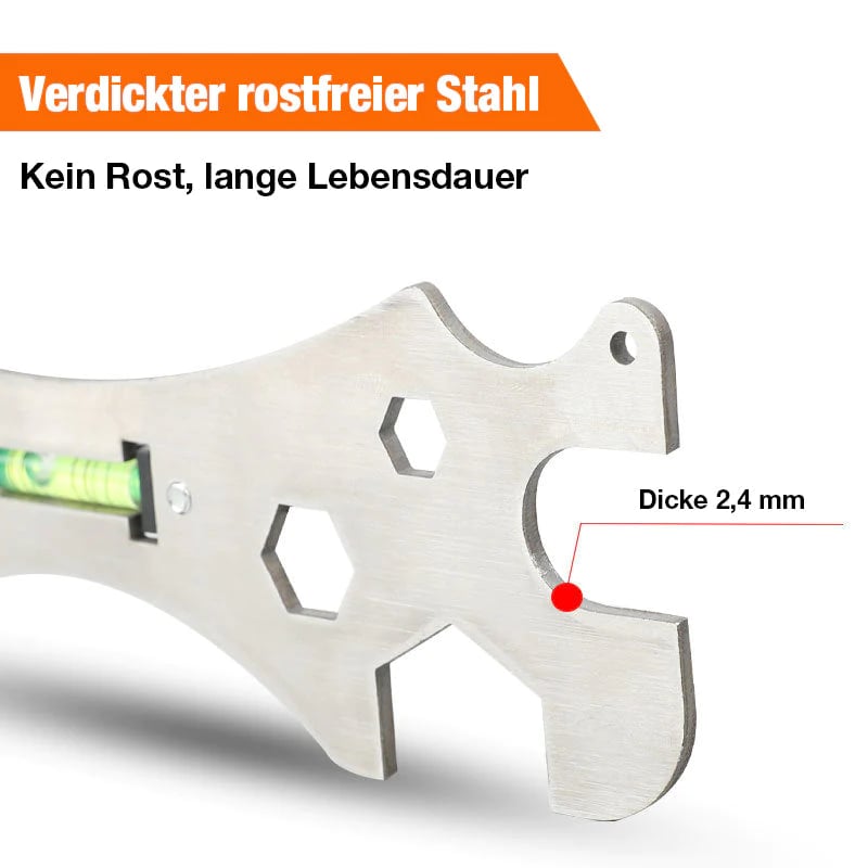 ✨Das ideale Werkzeug für Ihr Badezimmer✨ Multifunktionaler Wasserwaagen-Schlüssel für das Badezimmer