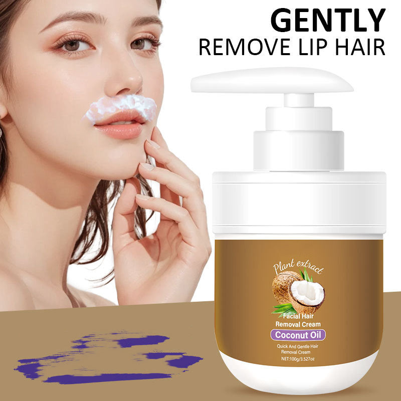 🎁 Kaufen Sie 1, erhalten Sie 1 GRATIS! 🥥✨ Enthaarungscreme für das Gesicht mit Kokosnuss – Sanft & wirksam