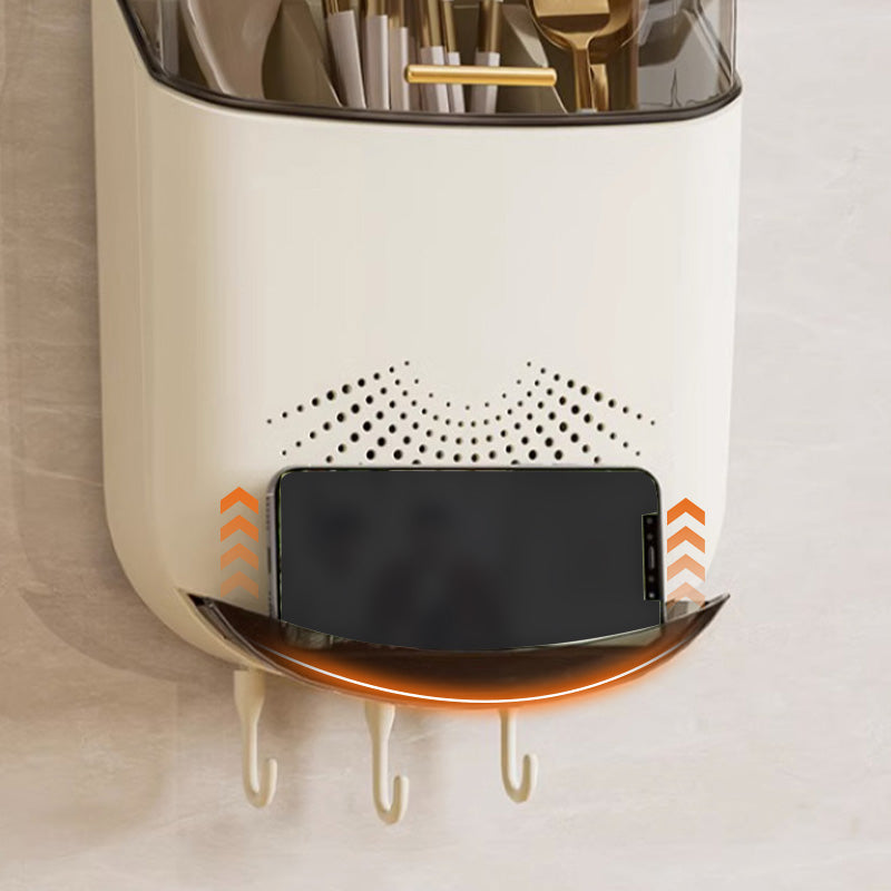 Wandmontierter multifunktionaler Stäbchenhalter mit Abtropfbehälter