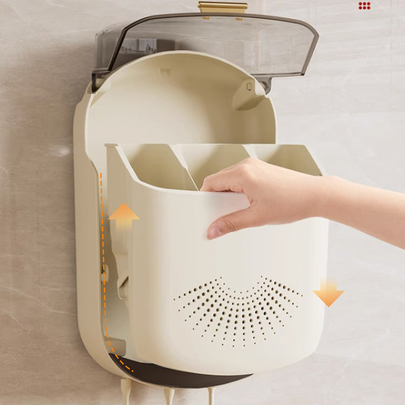 Wandmontierter multifunktionaler Stäbchenhalter mit Abtropfbehälter