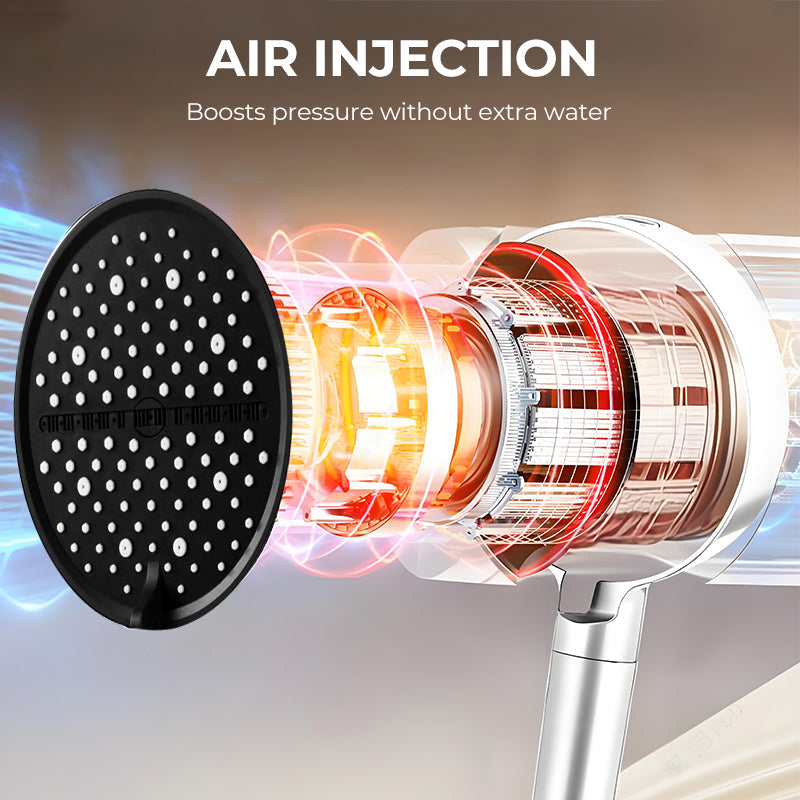 🚿Pommeau de douche à effet pluie haute pression réglable – Inclinaison à 360°, surface facile à nettoyer, compatibilité avec les flexibles de douche standard 💧