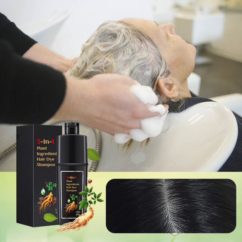 Pflanzliche Inhaltsstoffe Haarfärbemittel Shampoo – Schwarz