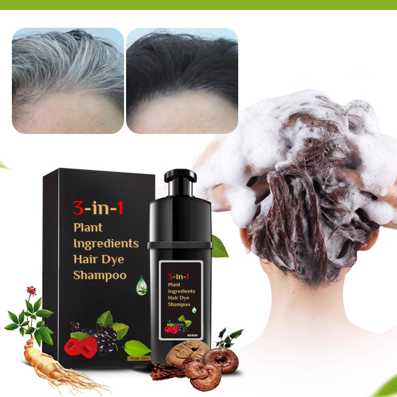 Pflanzliche Inhaltsstoffe Haarfärbemittel Shampoo – Schwarz