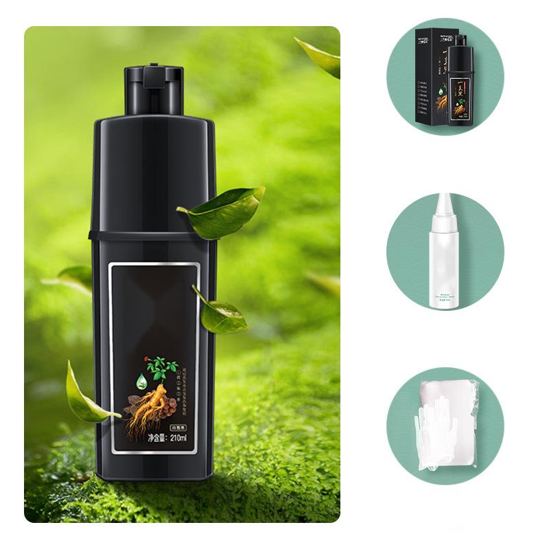 Pflanzliche Inhaltsstoffe Haarfärbemittel Shampoo – Schwarz