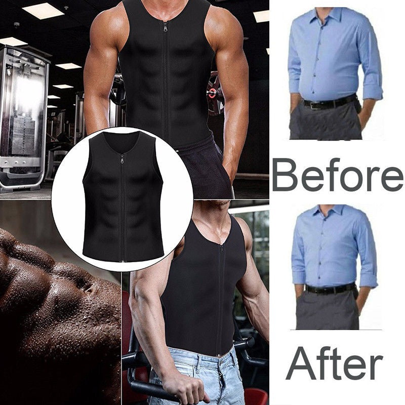 🏆 Herren Fitness Tanktop 🏋️‍♂️ | Reißverschluss & Schlankmacher-Effekt ⚡🌿