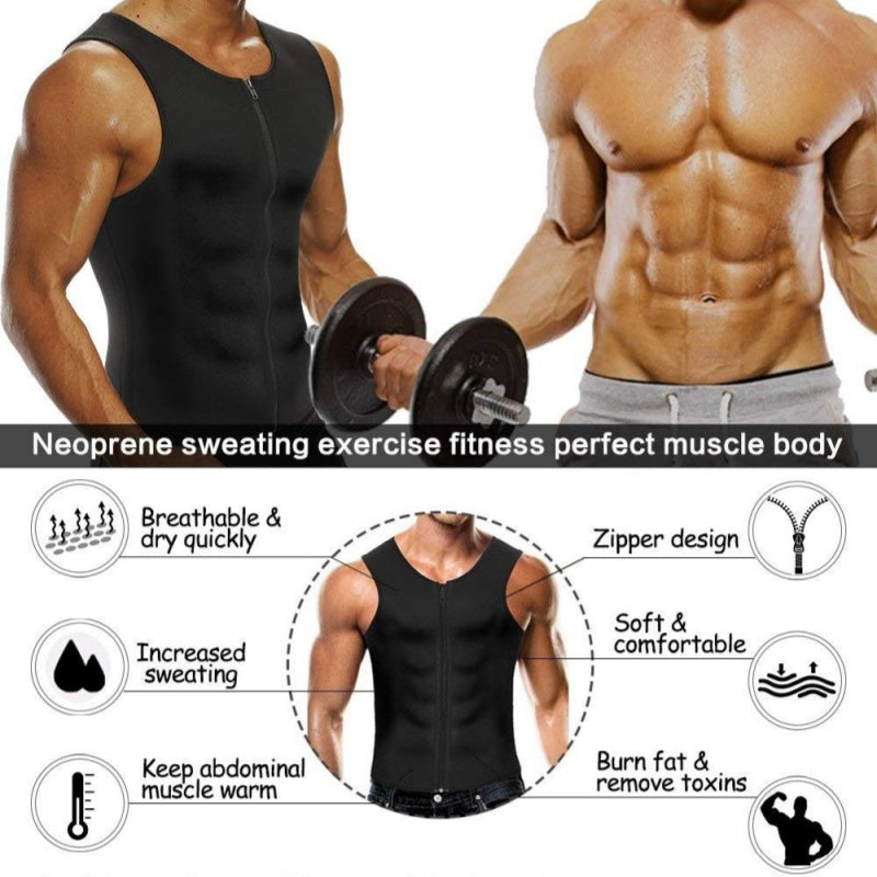 🏆 Herren Fitness Tanktop 🏋️‍♂️ | Reißverschluss & Schlankmacher-Effekt ⚡🌿