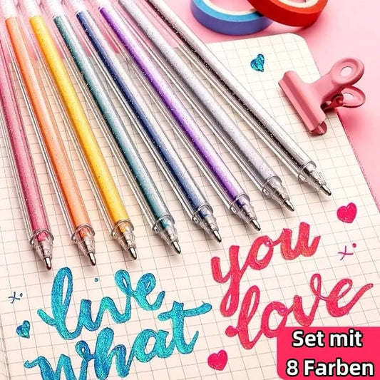 🔥Weihnachtsverkauf – 44 % Rabatt🎨 Set mit glitzernden Gelstiften🎄Leuchtende Farben, grenzenlose Kreativität
