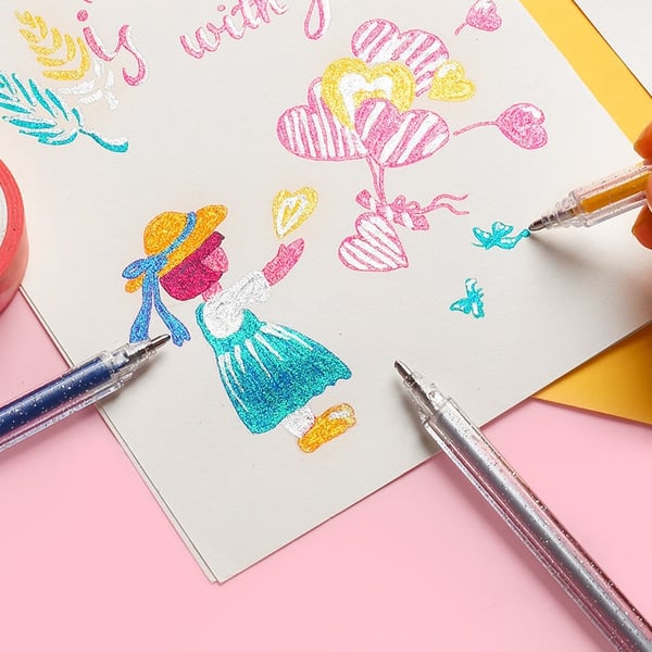 🔥Weihnachtsverkauf – 44 % Rabatt🎨 Set mit glitzernden Gelstiften🎄Leuchtende Farben, grenzenlose Kreativität