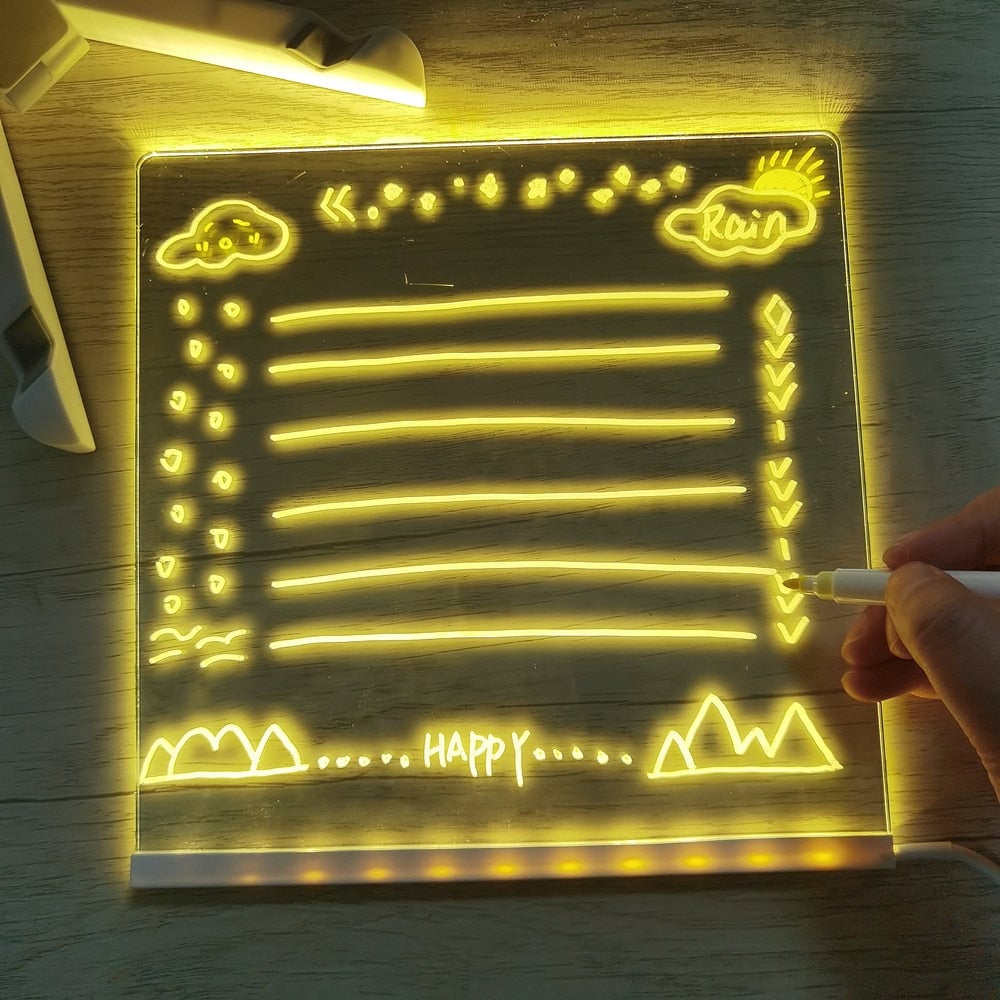 🎁 Das perfekte Geschenk für sie – Trocken abwischbare LED-Anzeigetafel: 7 Farben, sanfte Beleuchtung und verstellbare Halterung! ✨