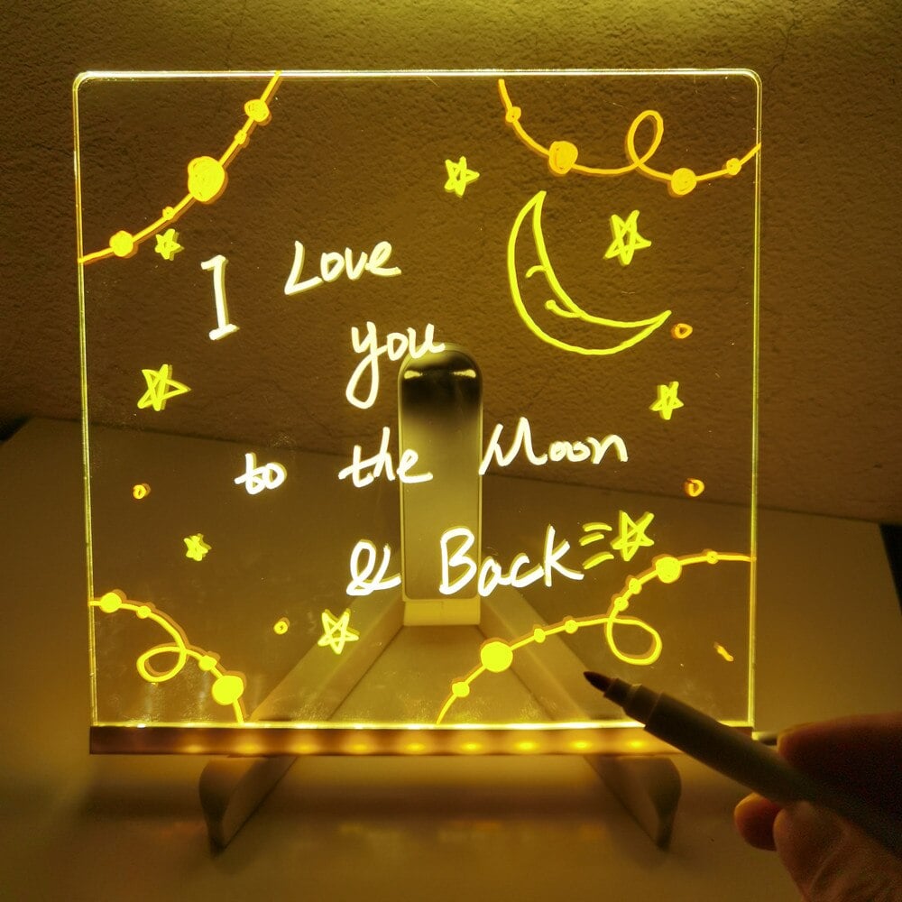 🎁 Das perfekte Geschenk für sie – Trocken abwischbare LED-Anzeigetafel: 7 Farben, sanfte Beleuchtung und verstellbare Halterung! ✨