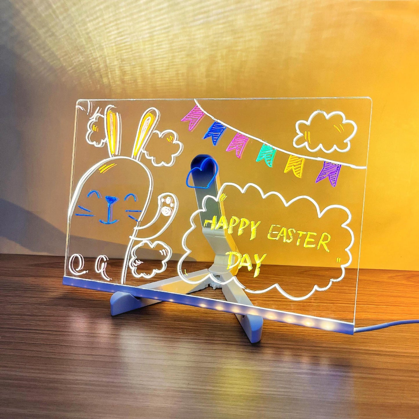 🎁 Das perfekte Geschenk für sie – Trocken abwischbare LED-Anzeigetafel: 7 Farben, sanfte Beleuchtung und verstellbare Halterung! ✨