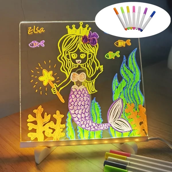 🎁 Das perfekte Geschenk für sie – Trocken abwischbare LED-Anzeigetafel: 7 Farben, sanfte Beleuchtung und verstellbare Halterung! ✨