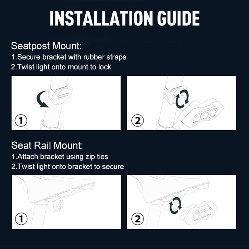 ⚡⚡Kabelloses Blinker-Set für das Heck Ihres Fahrrads🛠️🔥