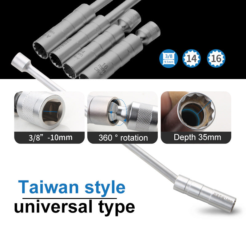 Magnetischer Universal-Steckschlüssel Universalgelenk Werkzeug zum Aus- und Einbau von Zündkerzen für Autos