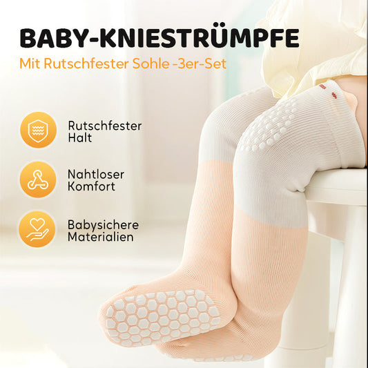 Baby-Kniestrümpfe mit rutschfester Sohle – 3er-Set