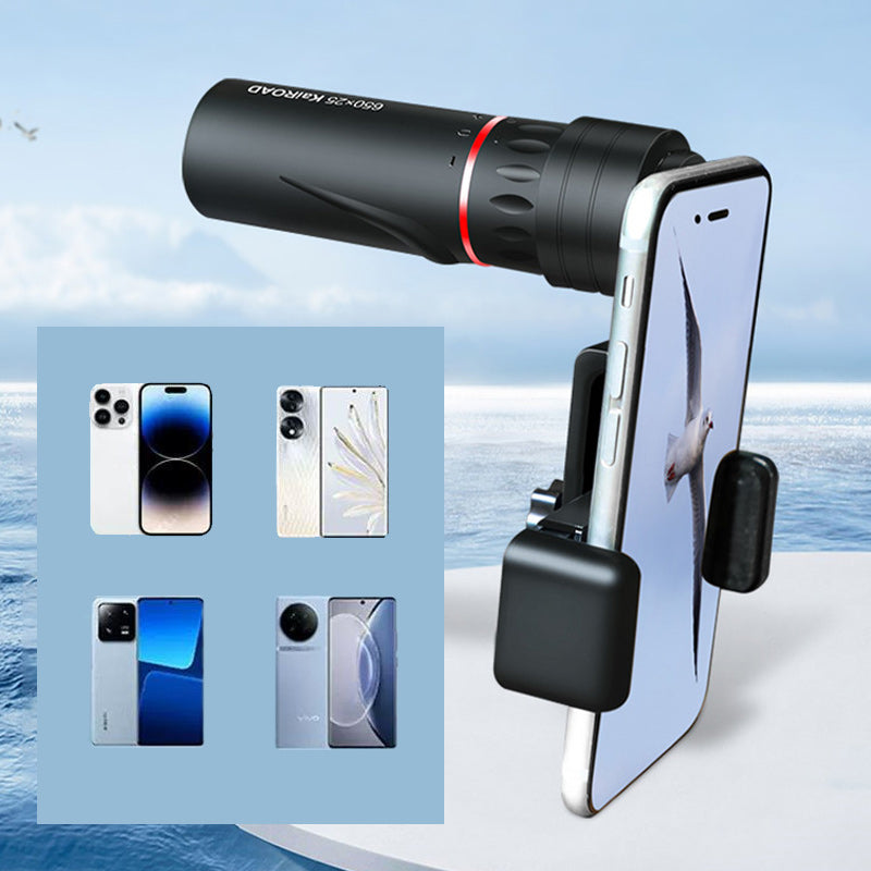 🔭 50% RABATT JETZT! ✨ Tragbares Monokularteleskop für Draußen - 12x50 Vergrößerung mit Smartphone-Adapter für Abenteuer 🌄📱