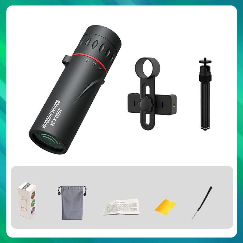 🔭 50% RABATT JETZT! ✨ Tragbares Monokularteleskop für Draußen - 12x50 Vergrößerung mit Smartphone-Adapter für Abenteuer 🌄📱