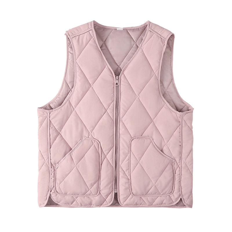 💥50 % Rabatt🏆Gesteppte Weste mit Reißverschluss und Taschen für Damen🌿👑