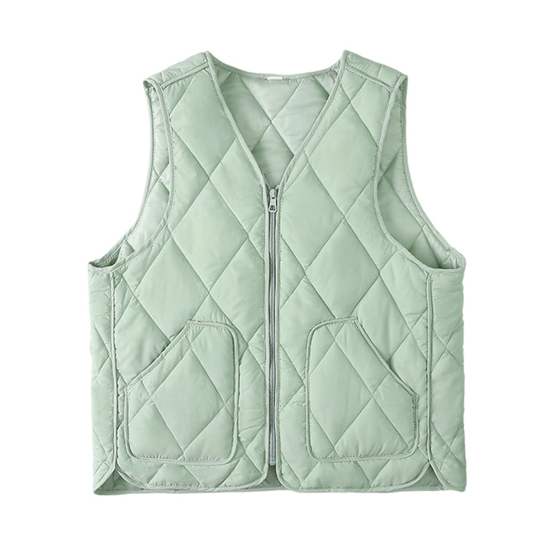 💥50 % Rabatt🏆Gesteppte Weste mit Reißverschluss und Taschen für Damen🌿👑