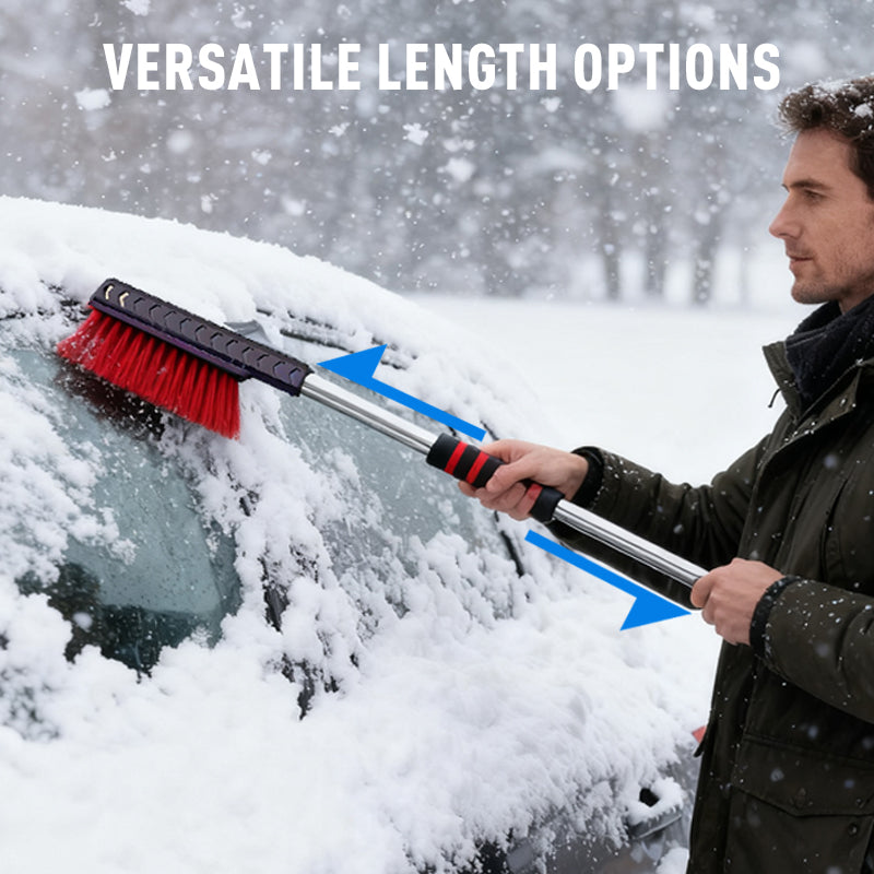 ❄️🚗Doppelkopf Auto-Schneebesen mit Eiskratzer | Winter-Autozubehör für die komplette Schneeräumung