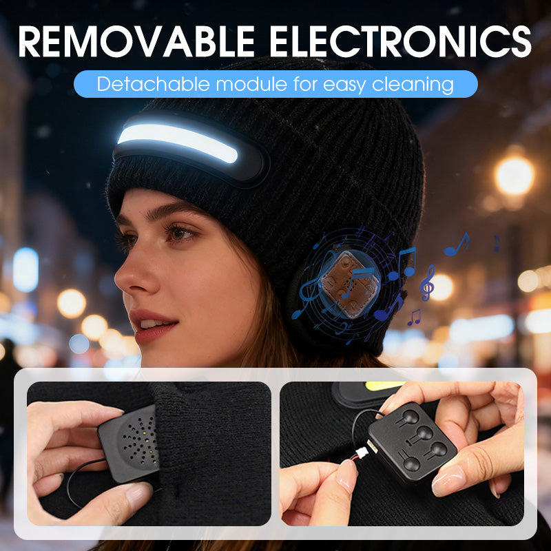 Wiederaufladbare Bluetooth-Mütze mit integrierter Lampe