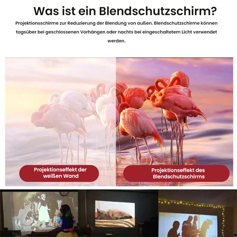 FALTBARE PROJEKTIONSLEINWAND - 120 Zoll Mattierte Oberfläche, Leicht & Wasserdicht, Perfekt für Heimkino und Outdoor-Camping 🏕️🌟