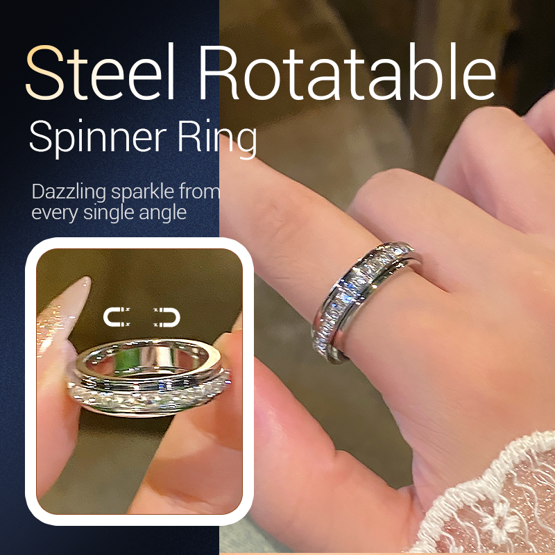 Drehbarer Spinnerring aus Titanstahl mit Zirkonia