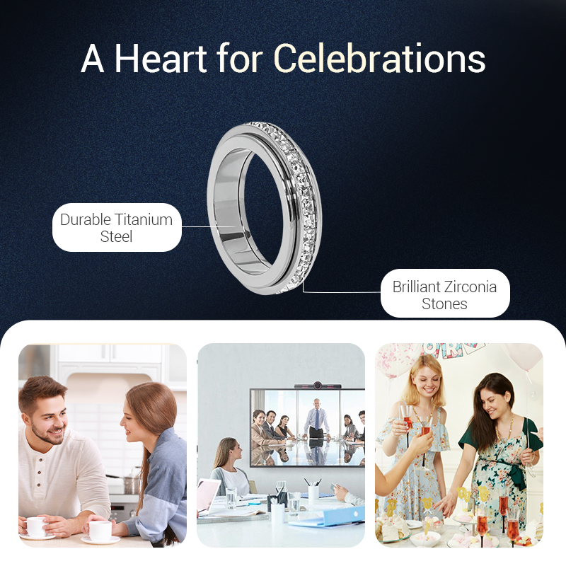 Drehbarer Spinnerring aus Titanstahl mit Zirkonia