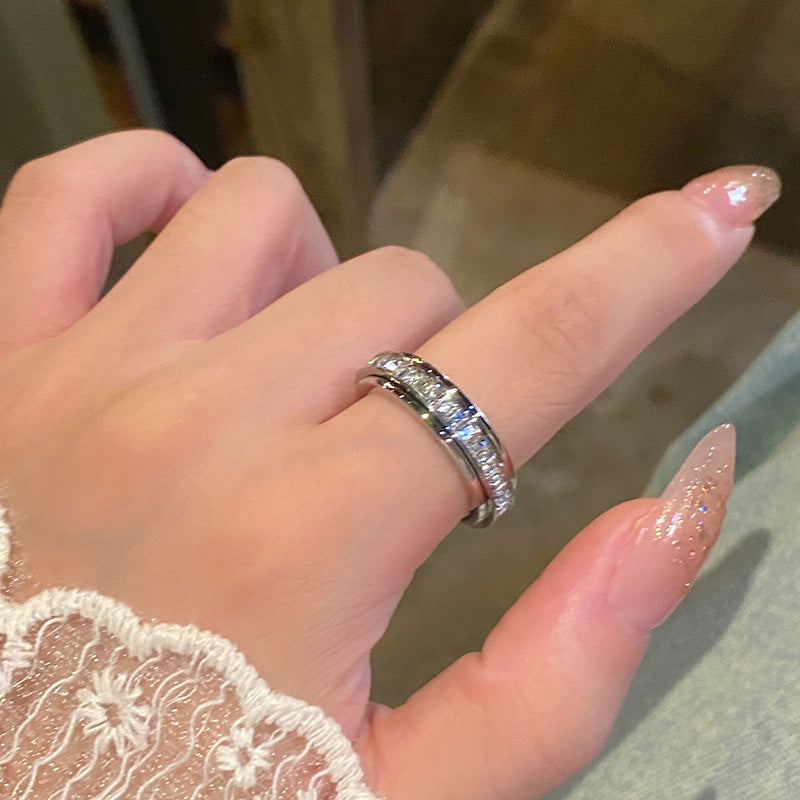Drehbarer Spinnerring aus Titanstahl mit Zirkonia