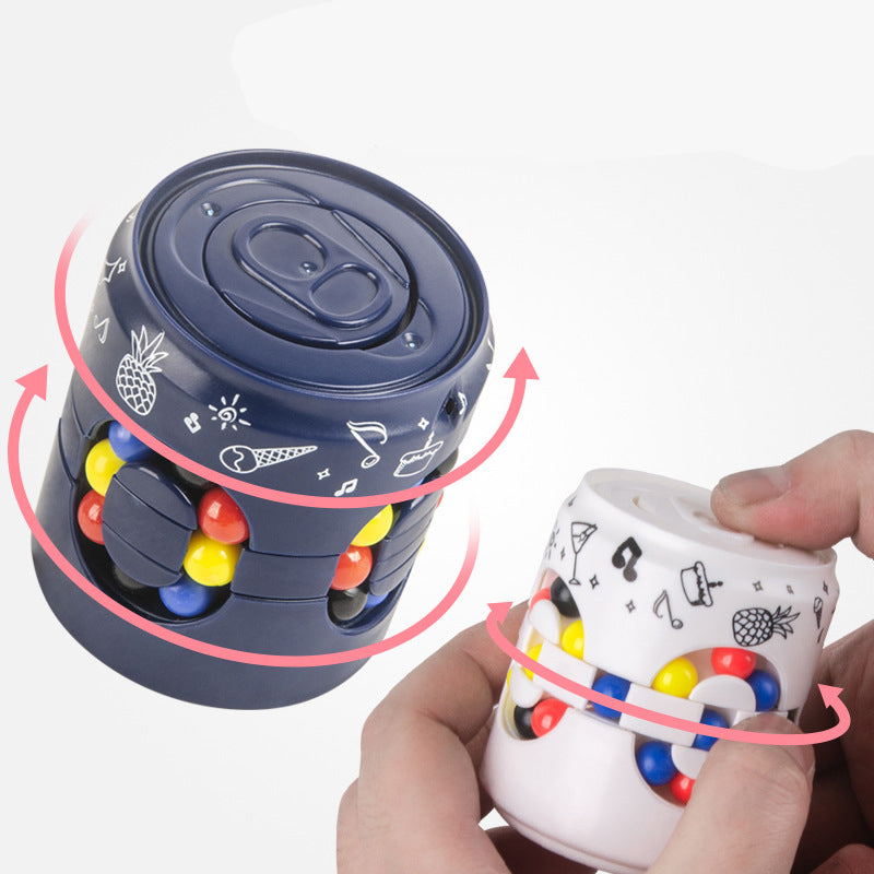 2-in-1 Zauberwürfel- und Fidget-Spinner-Spielzeug in Dosenform