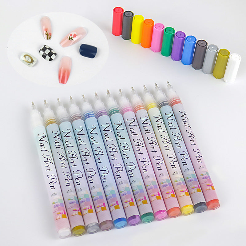 🎁Weihnachtsgeschenk🎄Professionelles Nagelkunst-Stiftset mit 12 Farben