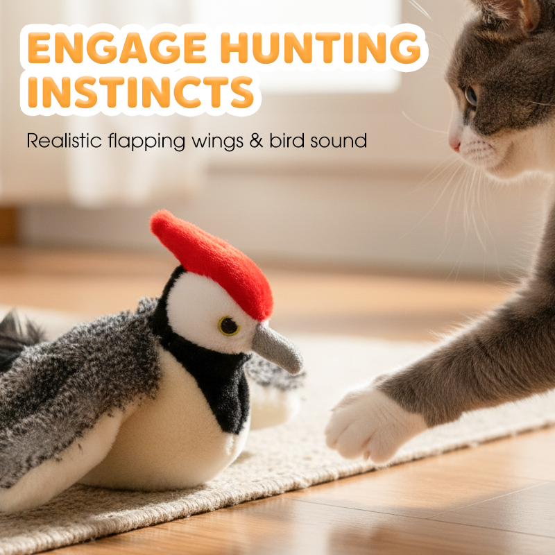 Elektrisches Plüschspielzeug für Katzen mit Geräuschen