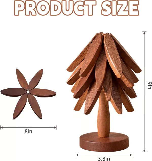 Isolierte Untersetzer Massivholz-Weihnachtsbaum-Untersetzer