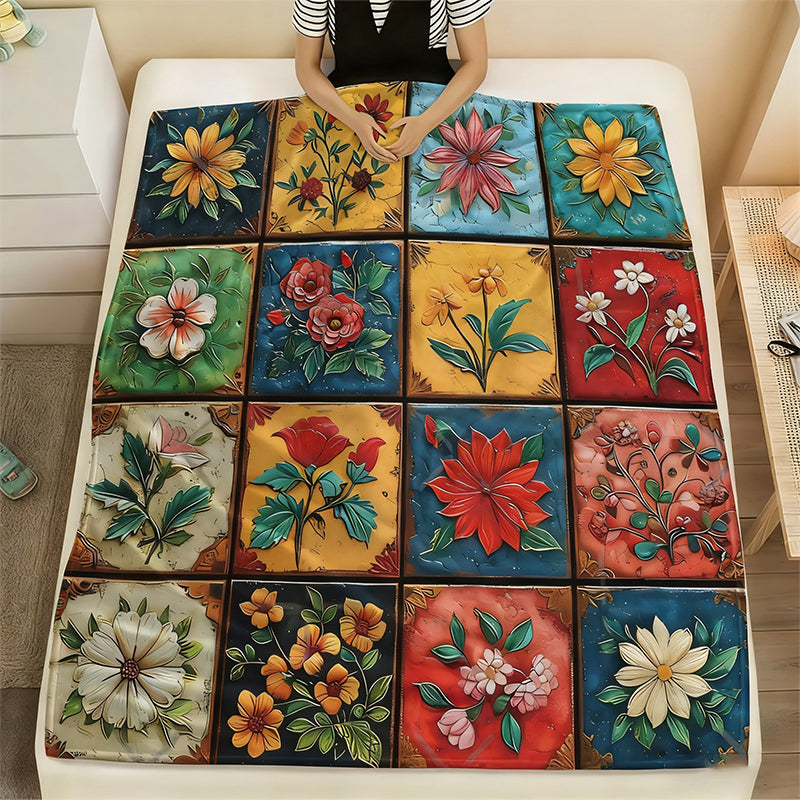 Kuschelige und weiche Blumen-Decke