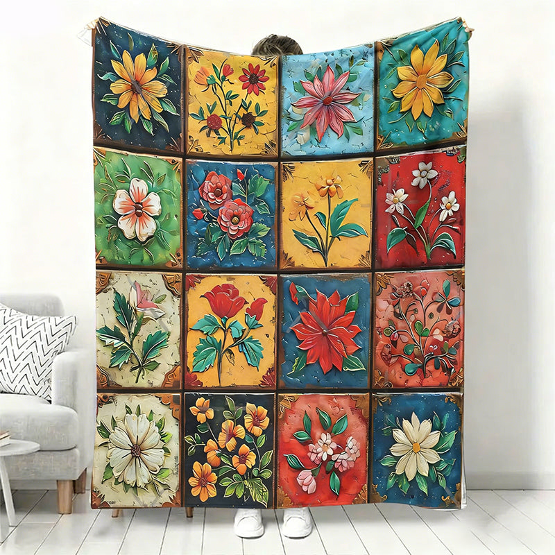 Kuschelige und weiche Blumen-Decke