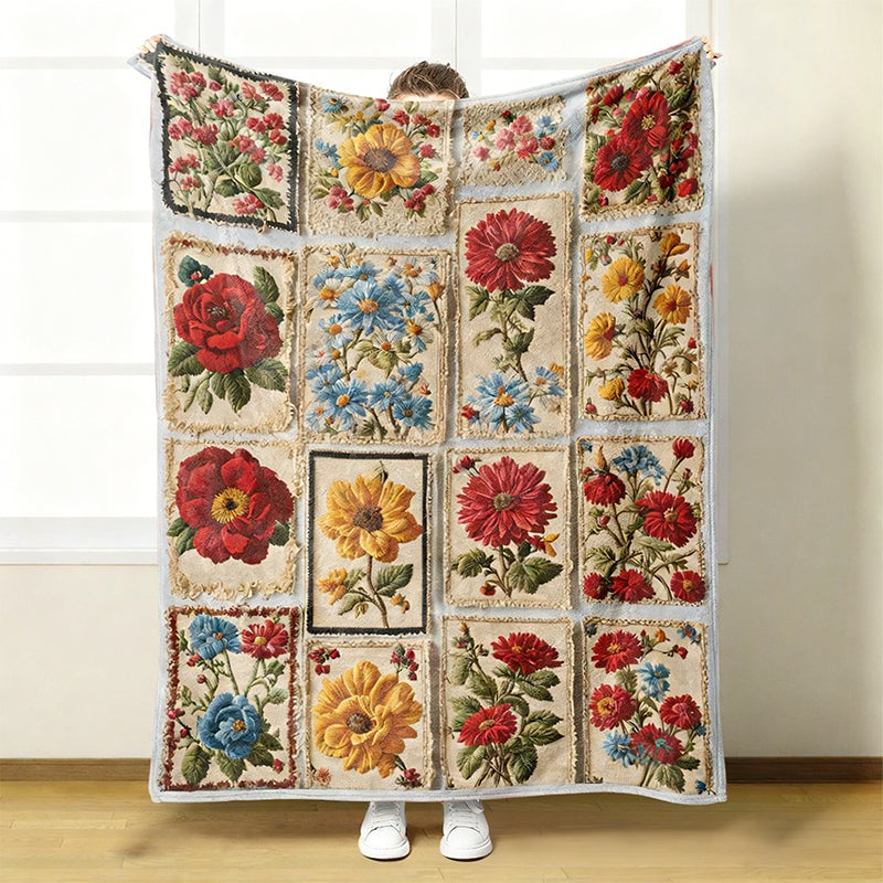 Kuschelige und weiche Blumen-Decke