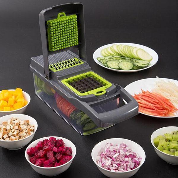 ✨Multifunktionaler Gemüseschneider – Klingen aus Edelstahl, leicht zu reinigen, verschiedene Zubereitungsarten🥗