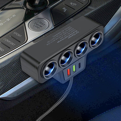 🎉 Neujahrsgeschenk – 50% RABATT!🚗 7-in-1 Zigarettenanzünder-Adapter: 4x Steckdosen + 3x Schnellladung – stabil & sicher für PKW/LKW