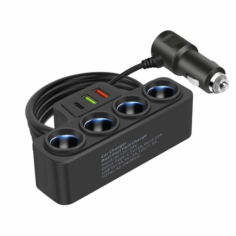 🎉 Neujahrsgeschenk – 50% RABATT!🚗 7-in-1 Zigarettenanzünder-Adapter: 4x Steckdosen + 3x Schnellladung – stabil & sicher für PKW/LKW